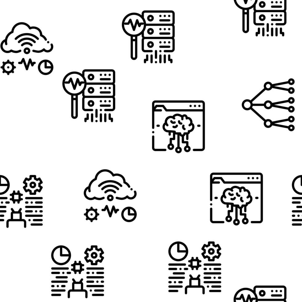 Machine Learning Ai Seamless Pattern Vector