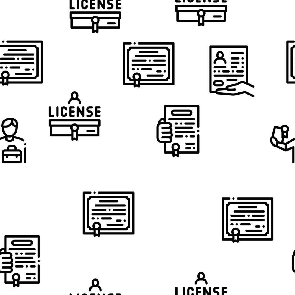 License Certificate Seamless Pattern Vector