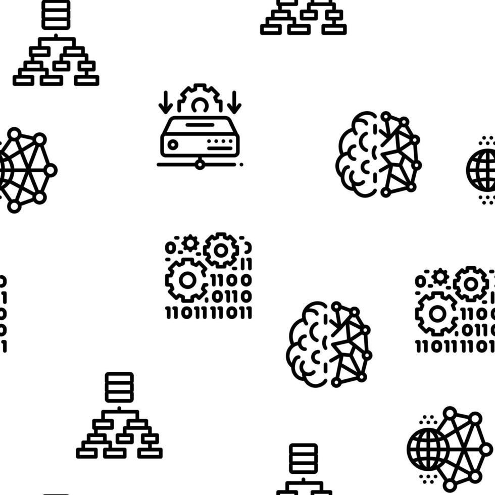 Machine Learning Ai Seamless Pattern Vector