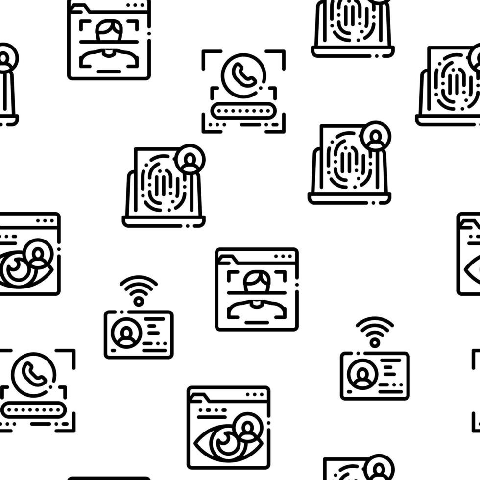 Digital Identity User Seamless Pattern Vector
