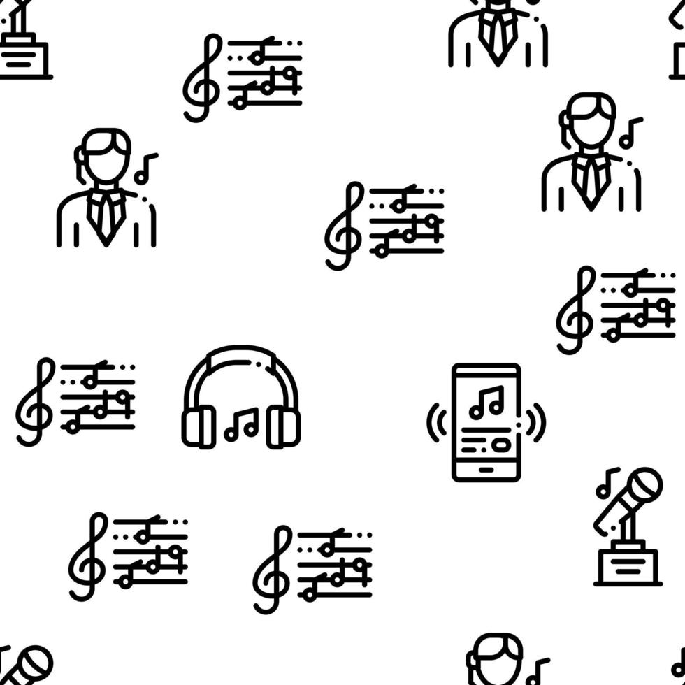 Singing Song Seamless Pattern Vector