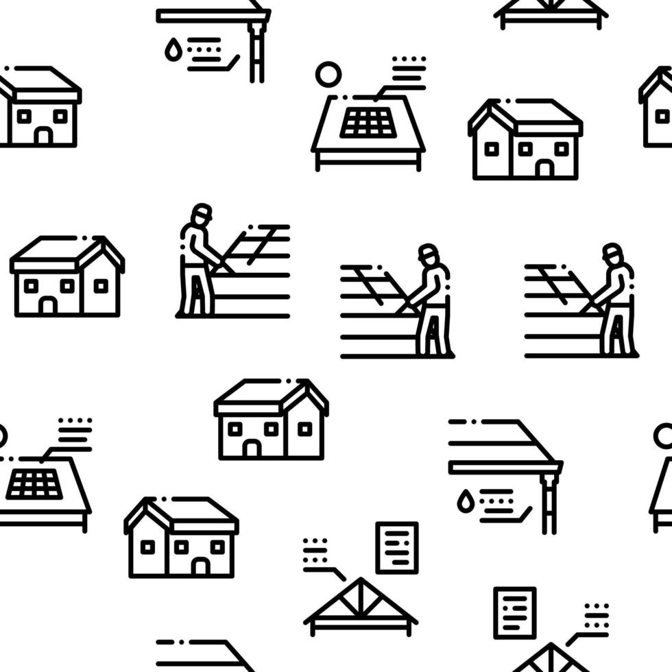 Roof Housetop Material Seamless Pattern Vector