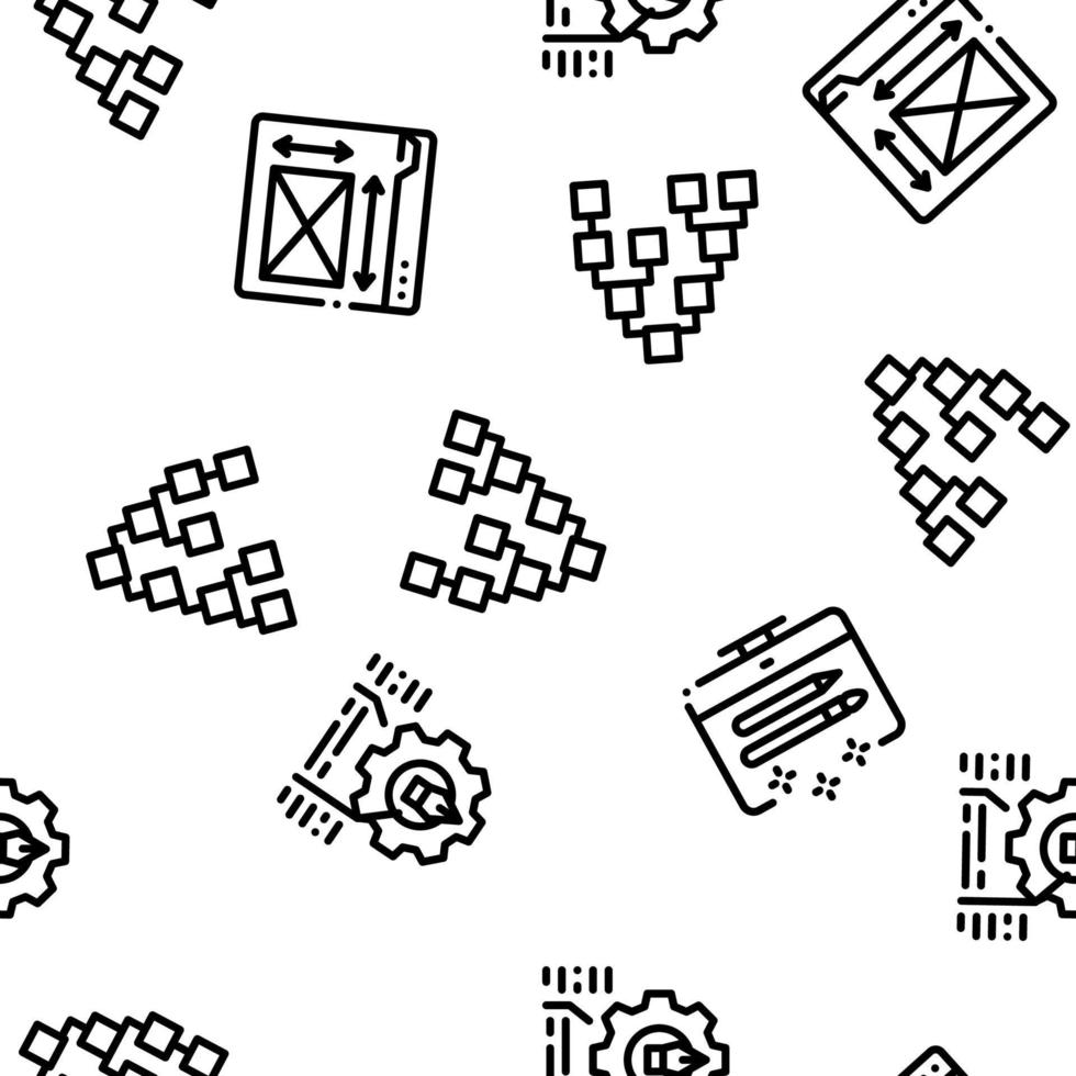 Front End Development Seamless Pattern Vector