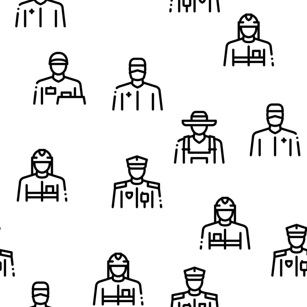 Professions People Seamless Pattern Vector