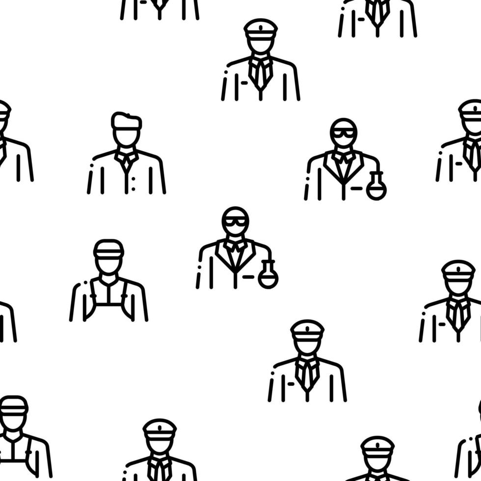 Professions People Seamless Pattern Vector