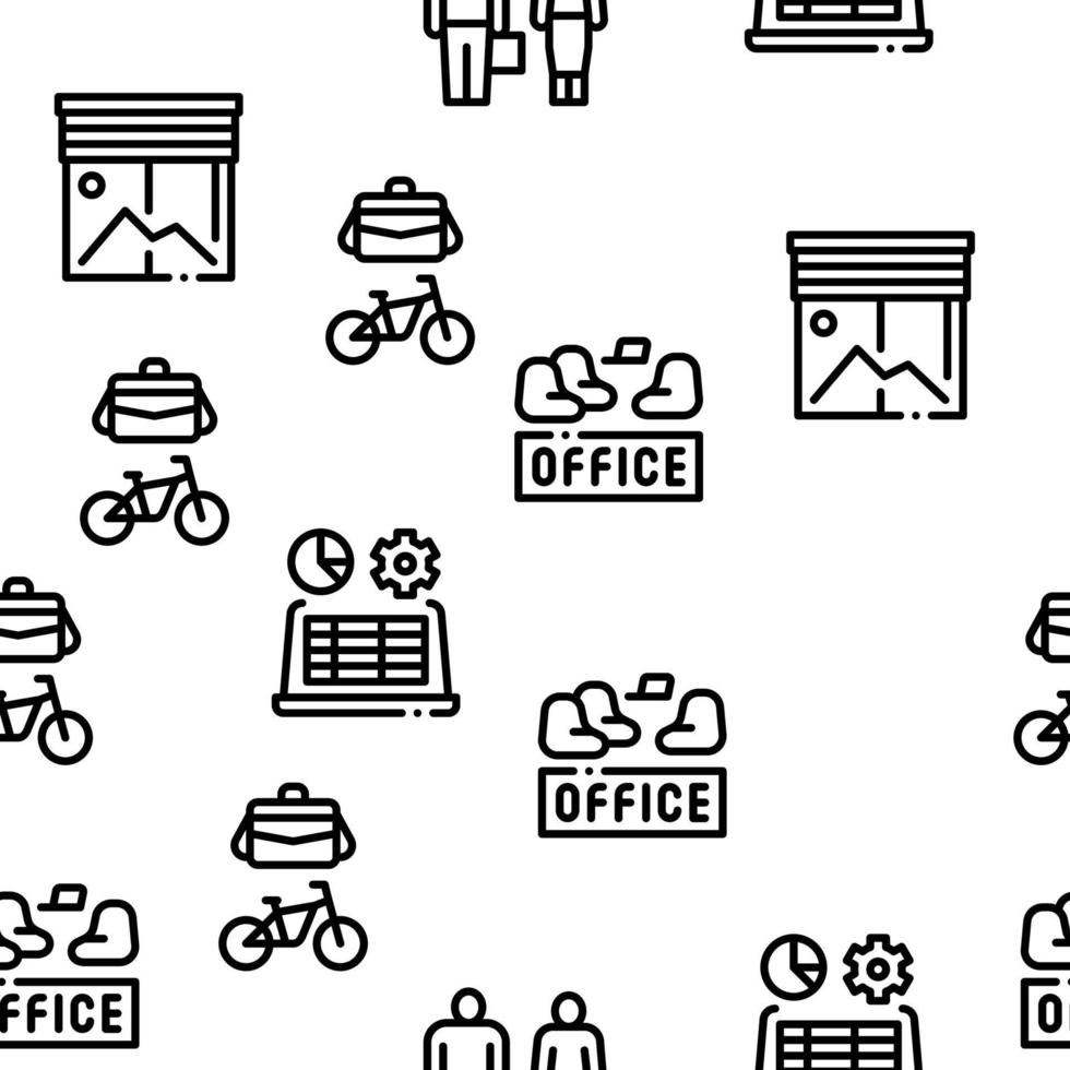 Office And Workplace Seamless Pattern Vector