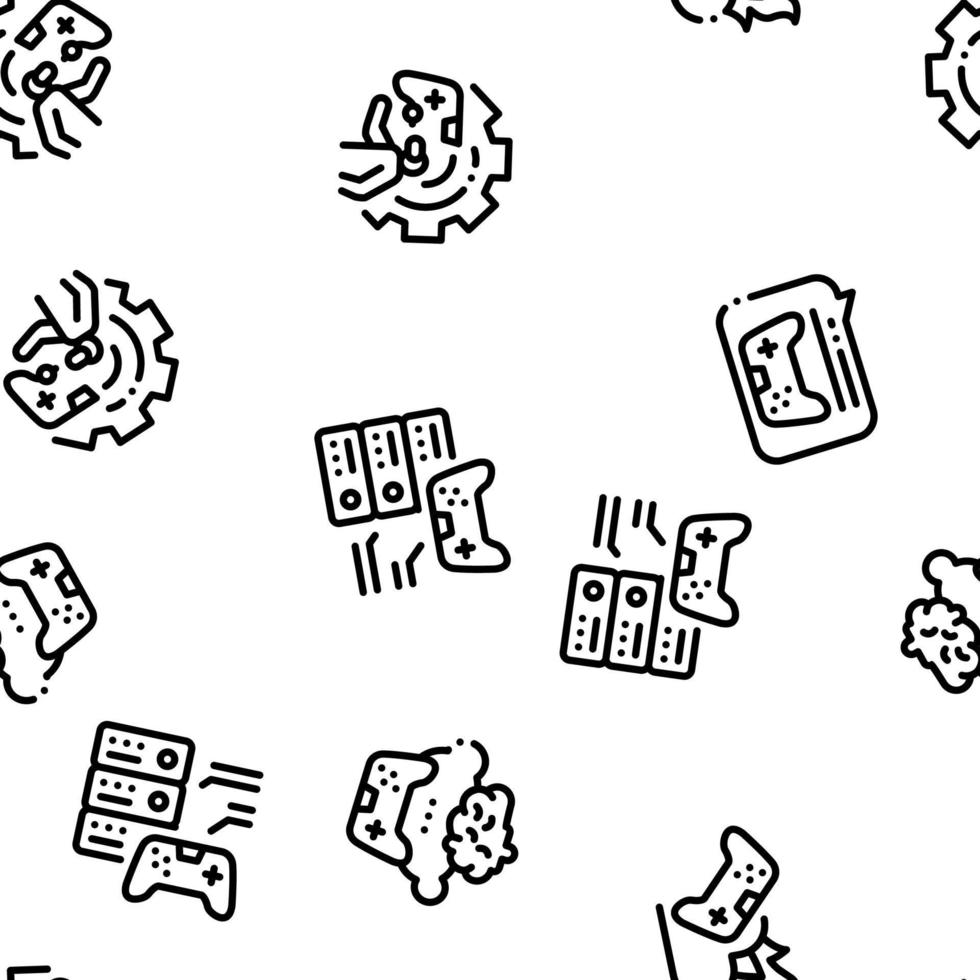 Video Game Development Seamless Pattern Vector