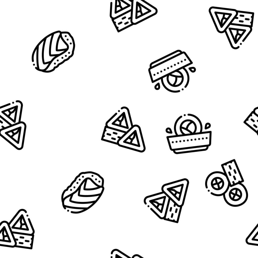Sushi Roll Asian Dish Seamless Pattern Vector