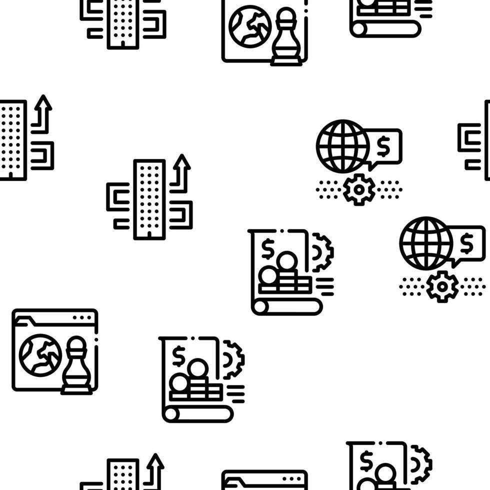 Global Business Finance Strategy Seamless Pattern Vector