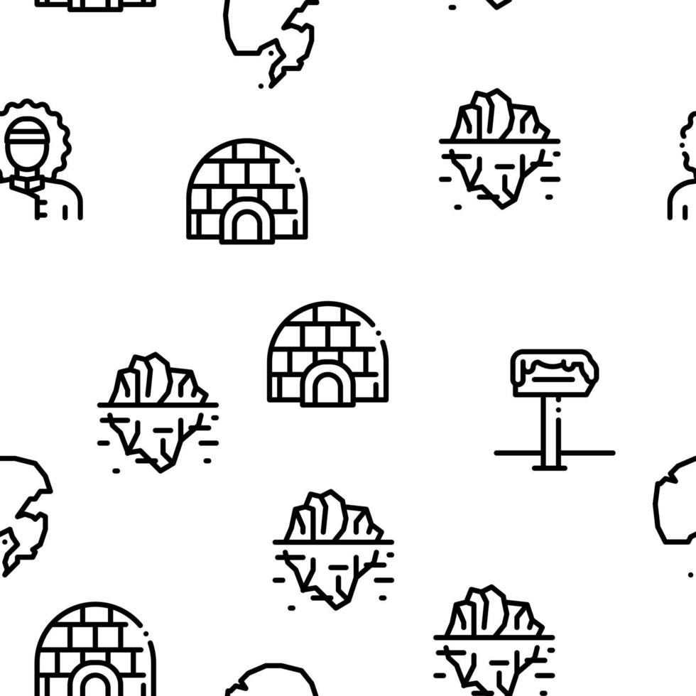 Arctic And Antarctic Seamless Pattern Vector
