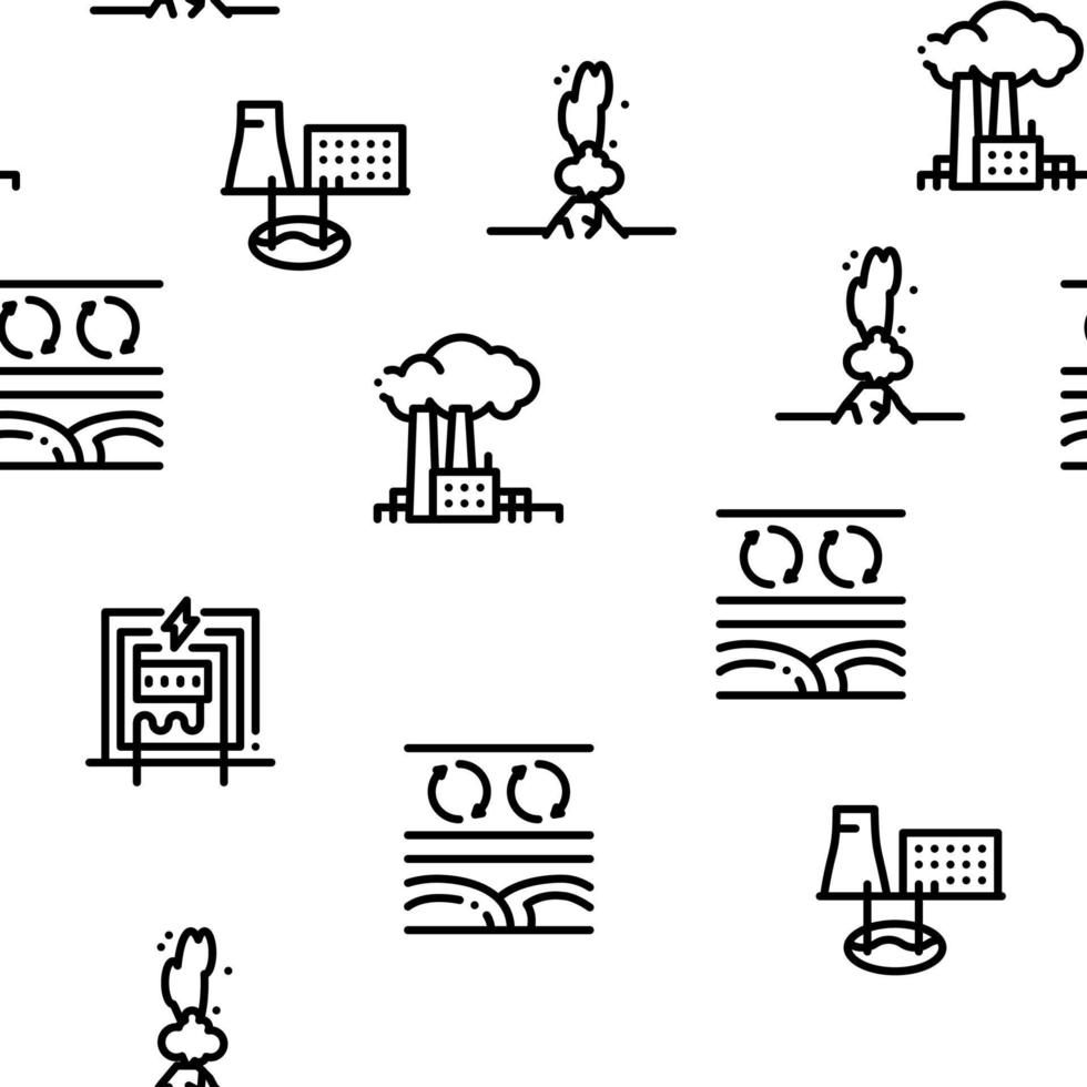 Geothermal Energy Seamless Pattern Vector