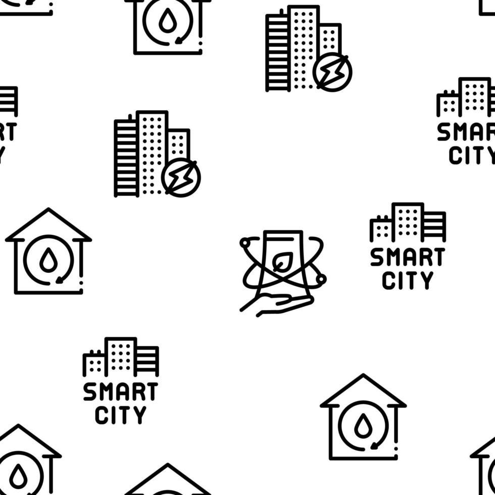 Smart City Technology Seamless Pattern Vector