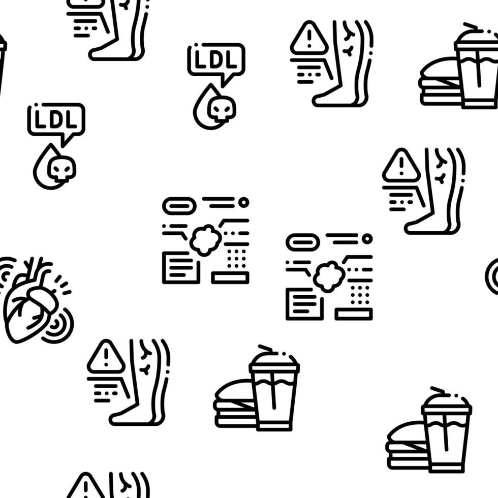 Atherosclerosis Vessel Seamless Pattern Vector