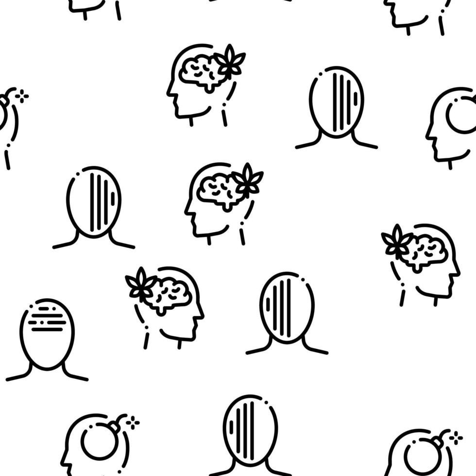 Headache Seamless Pattern Vector