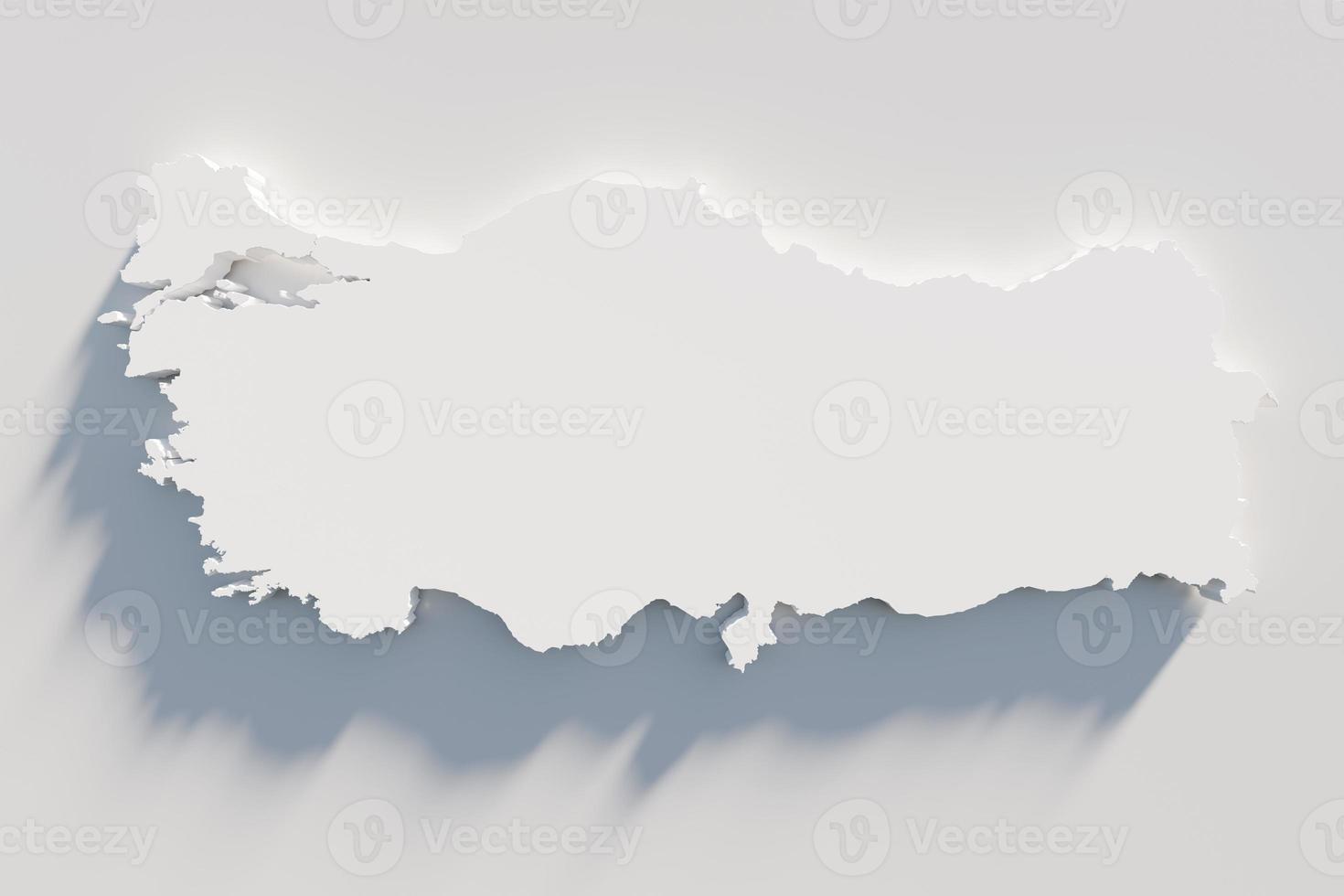 Extruded map of Turkey  3d render photo