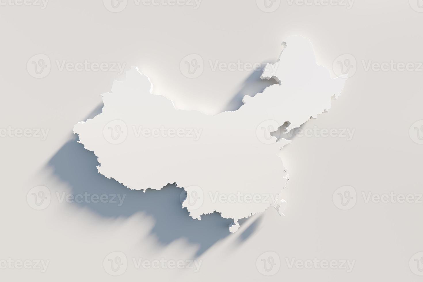 Extruded map of China  3d render photo