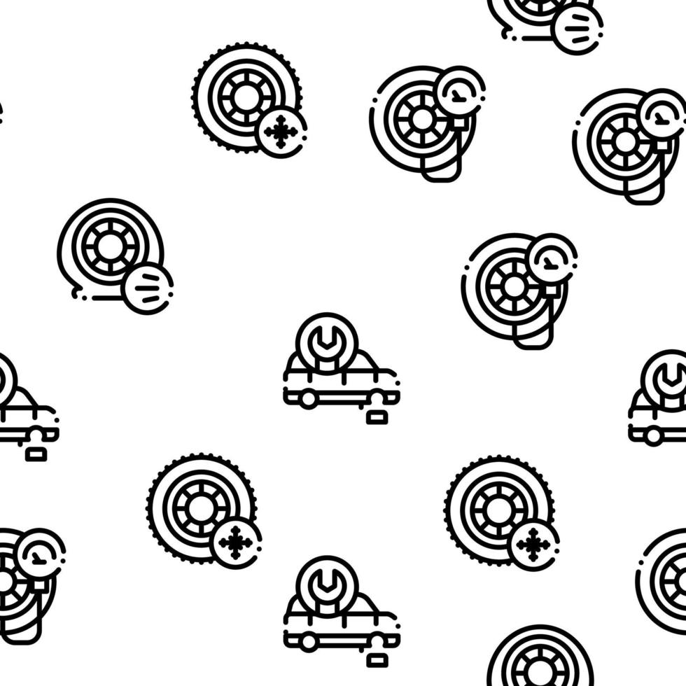 Tire Fitting Service Seamless Pattern Vector