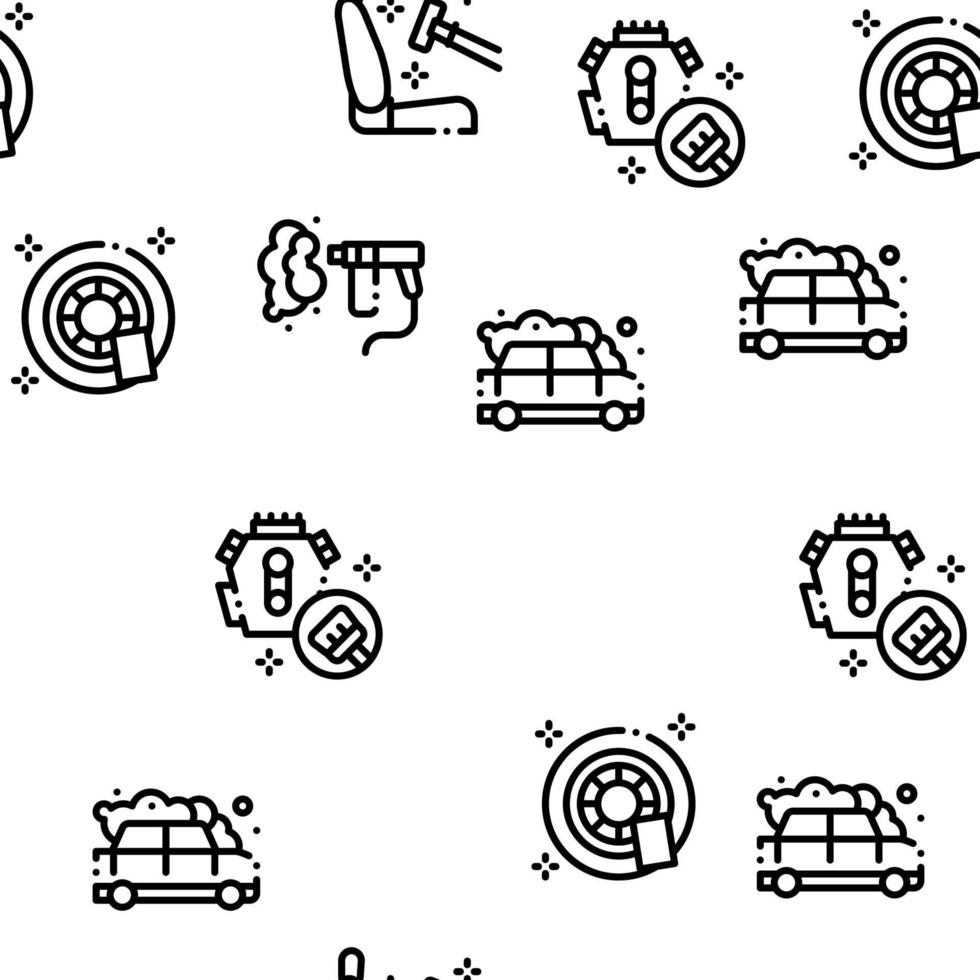 Car Wash Auto Service Seamless Pattern Vector