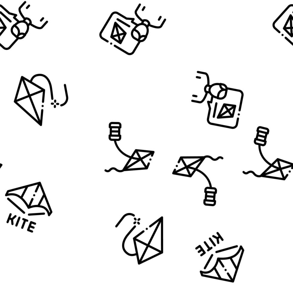 Kite Flying Air Toy Seamless Pattern Vector