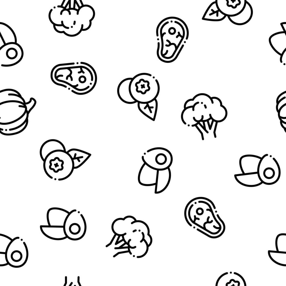 Healthy Food Seamless Pattern Vector