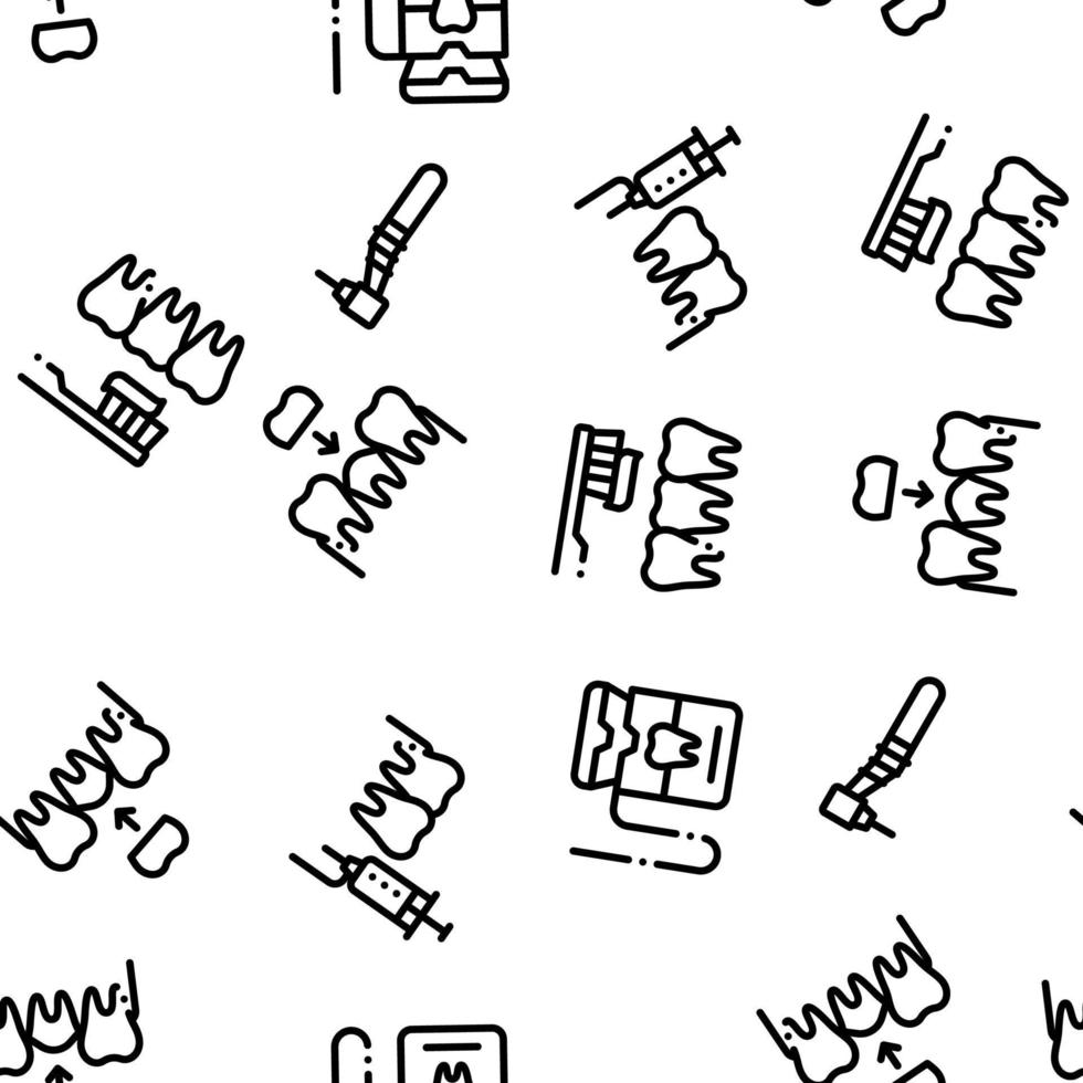 Stomatology Seamless Pattern Vector