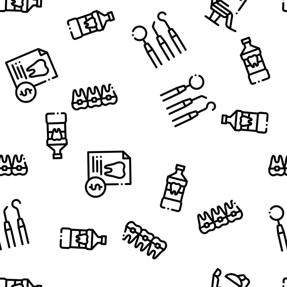 Stomatology Seamless Pattern Vector