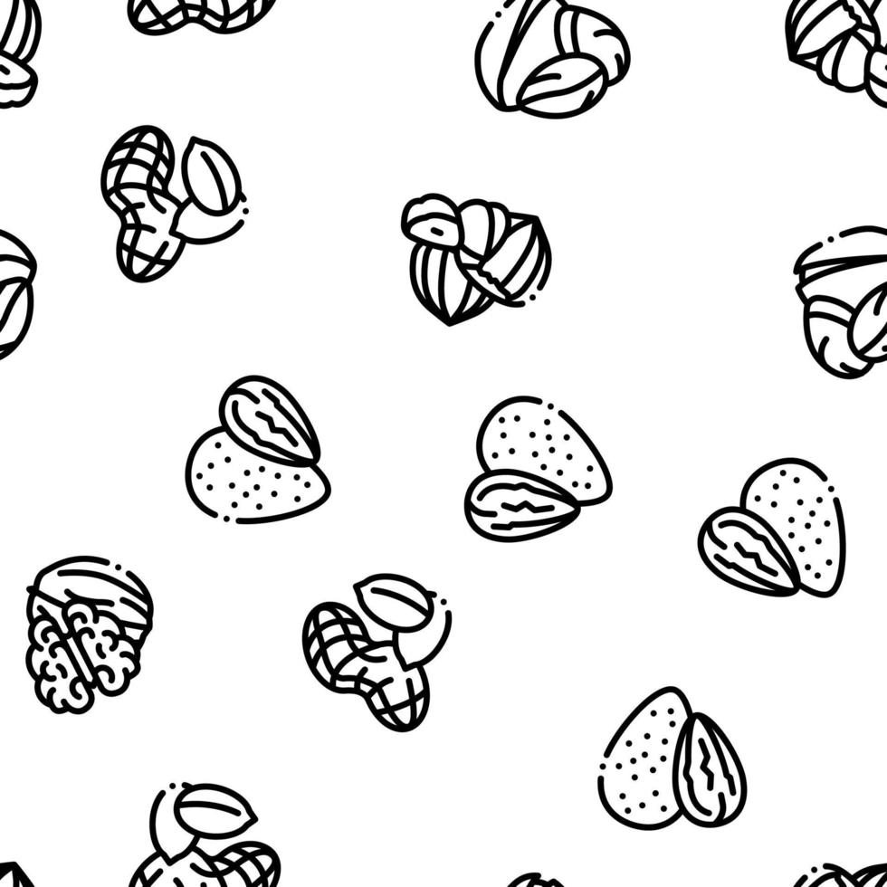 Nut Food Different Seamless Pattern Vector