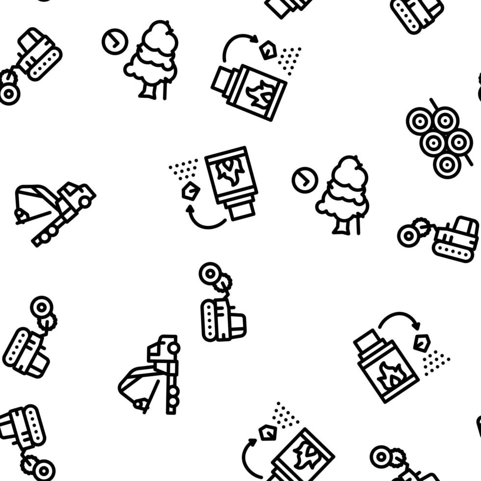 Wood Logging Industry Seamless Pattern Vector