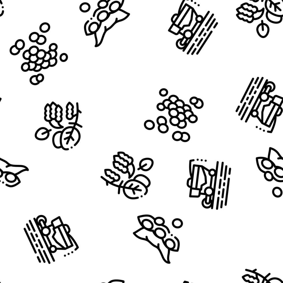 Soy Bean Food Product Seamless Pattern Vector