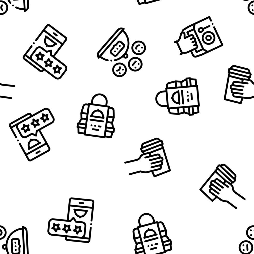 Food Delivery Service Seamless Pattern Vector