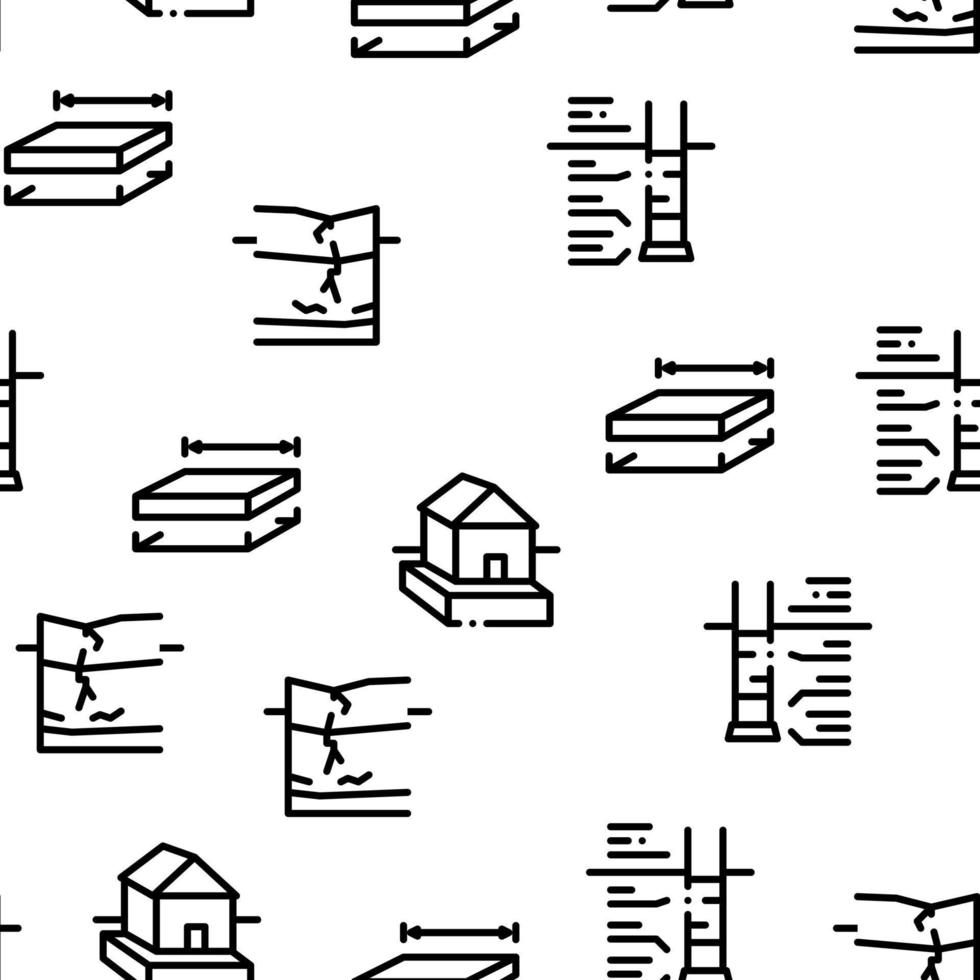 House Foundation Base Seamless Pattern Vector