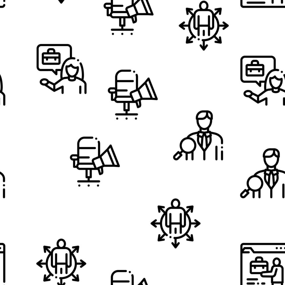 Recruitment And Research Employee Seamless Pattern Vector