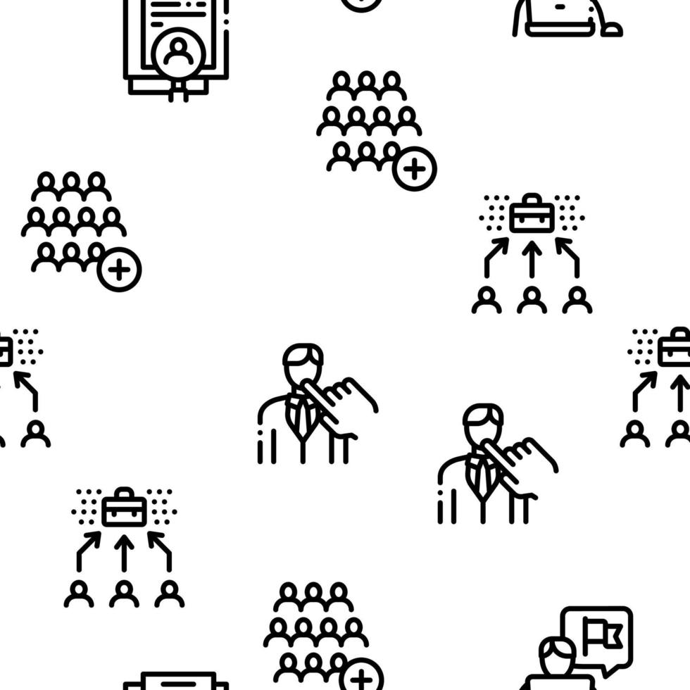 Recruitment And Research Employee Seamless Pattern Vector