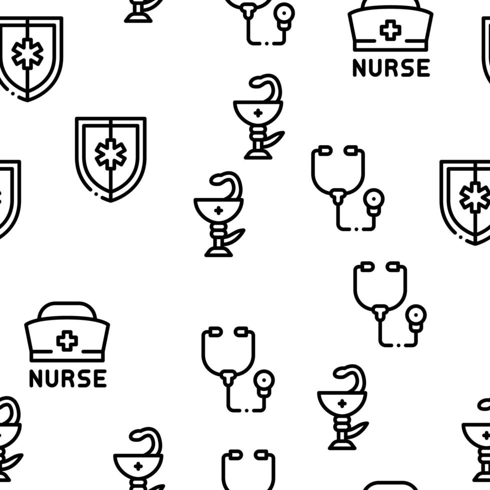 Nurse Medical Aid Seamless Pattern Vector