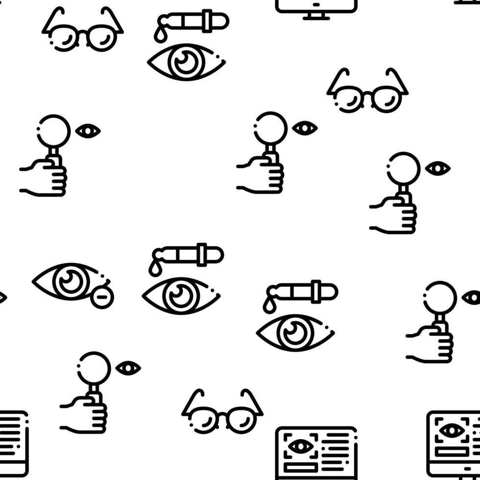 Optometry Medical Aid Seamless Pattern Vector