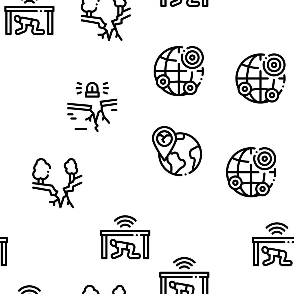 Earthquake Disaster Seamless Pattern Vector