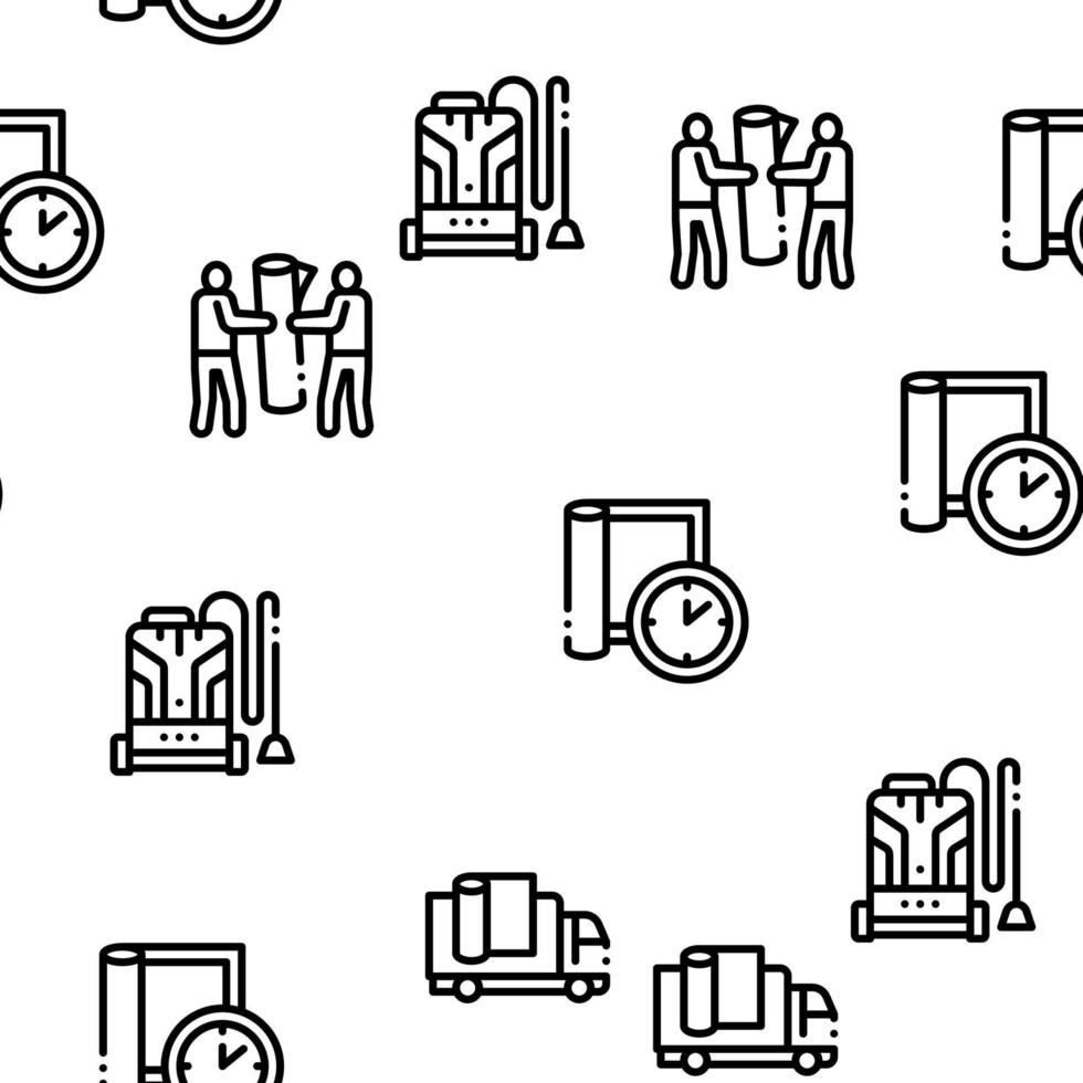 Carpet Cleaning Washing Seamless Pattern Vector
