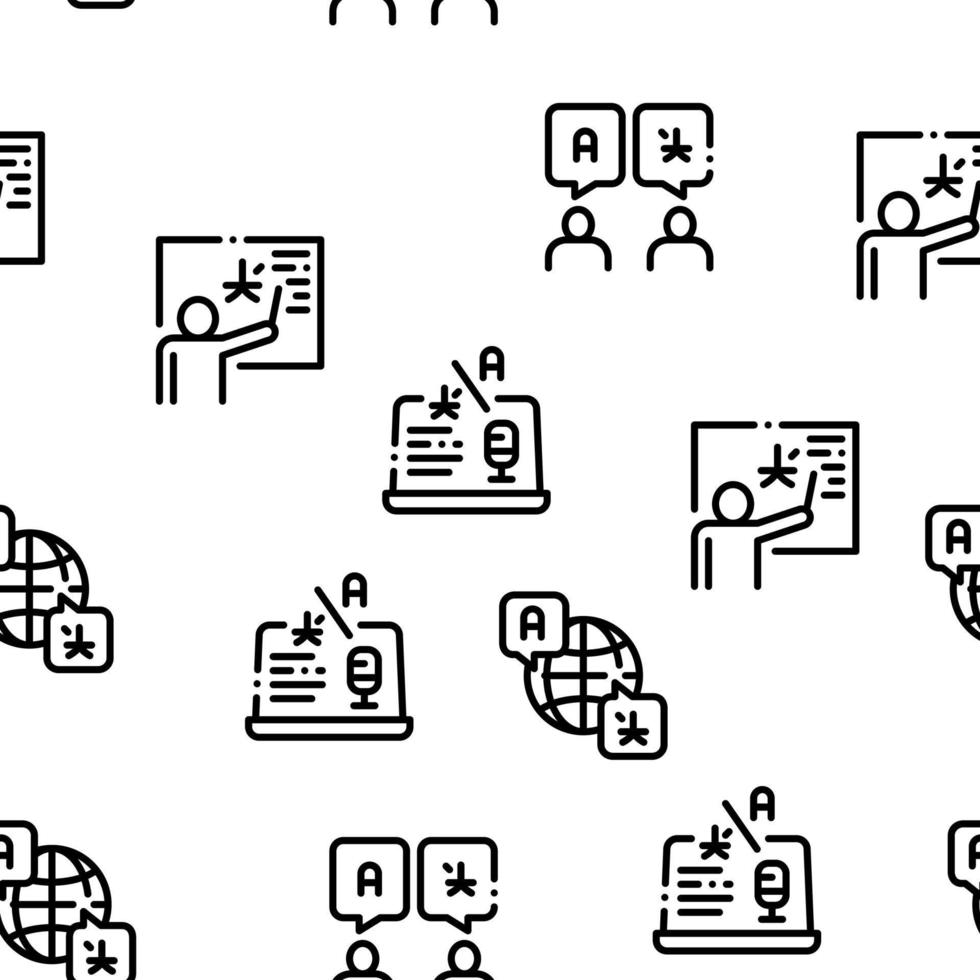 Interpreter Translator Seamless Pattern Vector