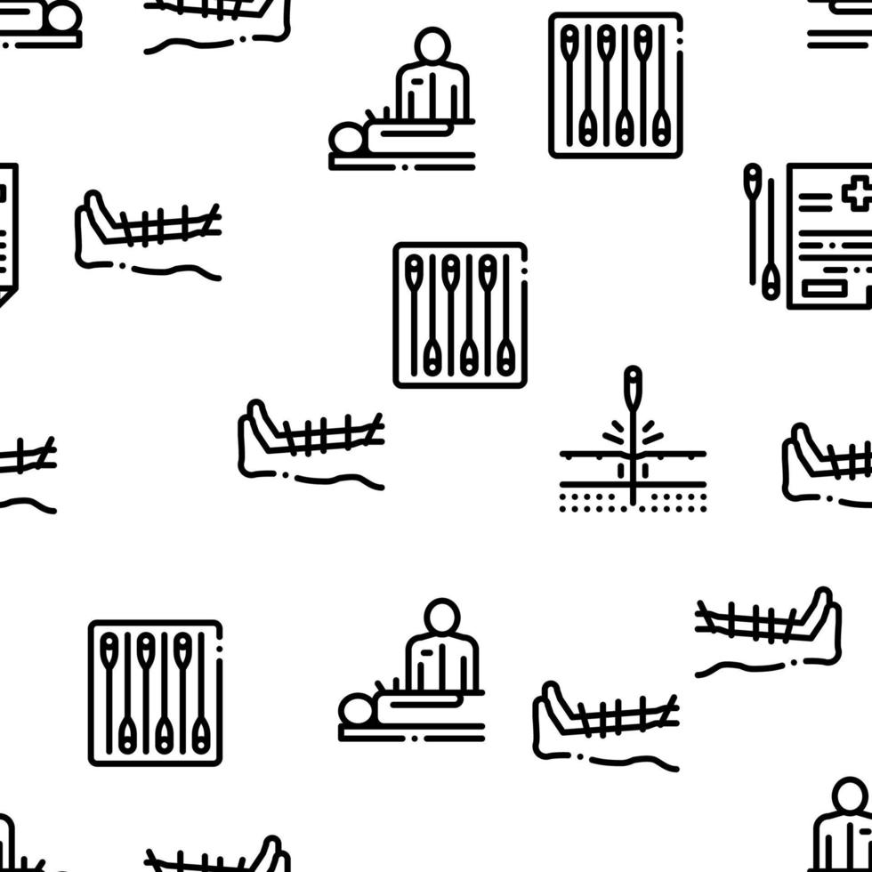 Acupuncture Therapy Seamless Pattern Vector