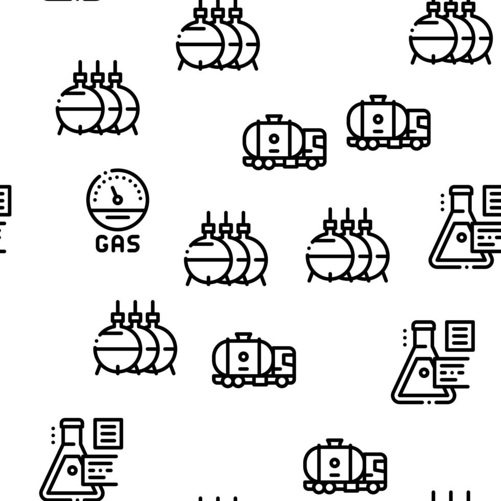 Gas Fuel Industry Seamless Pattern Vector