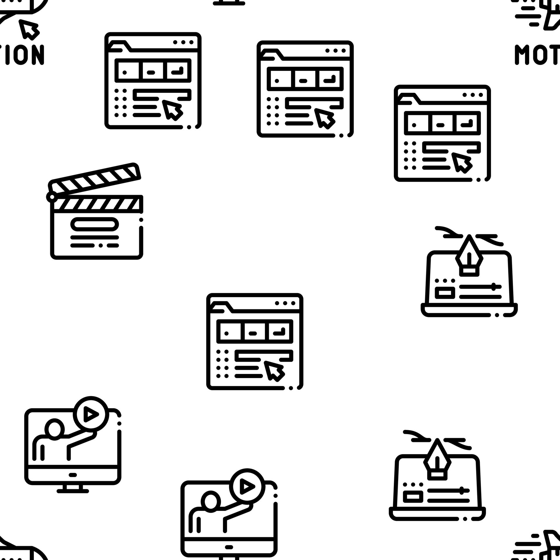 Motion Design Studio Seamless Pattern Vector 17389053 Vector Art at