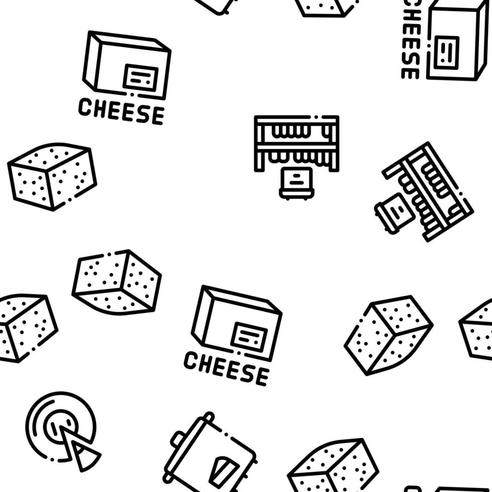 Cheese Dairy Food Seamless Pattern Vector