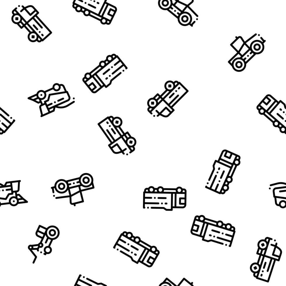 Agricultural Vehicles Vector Seamless Pattern