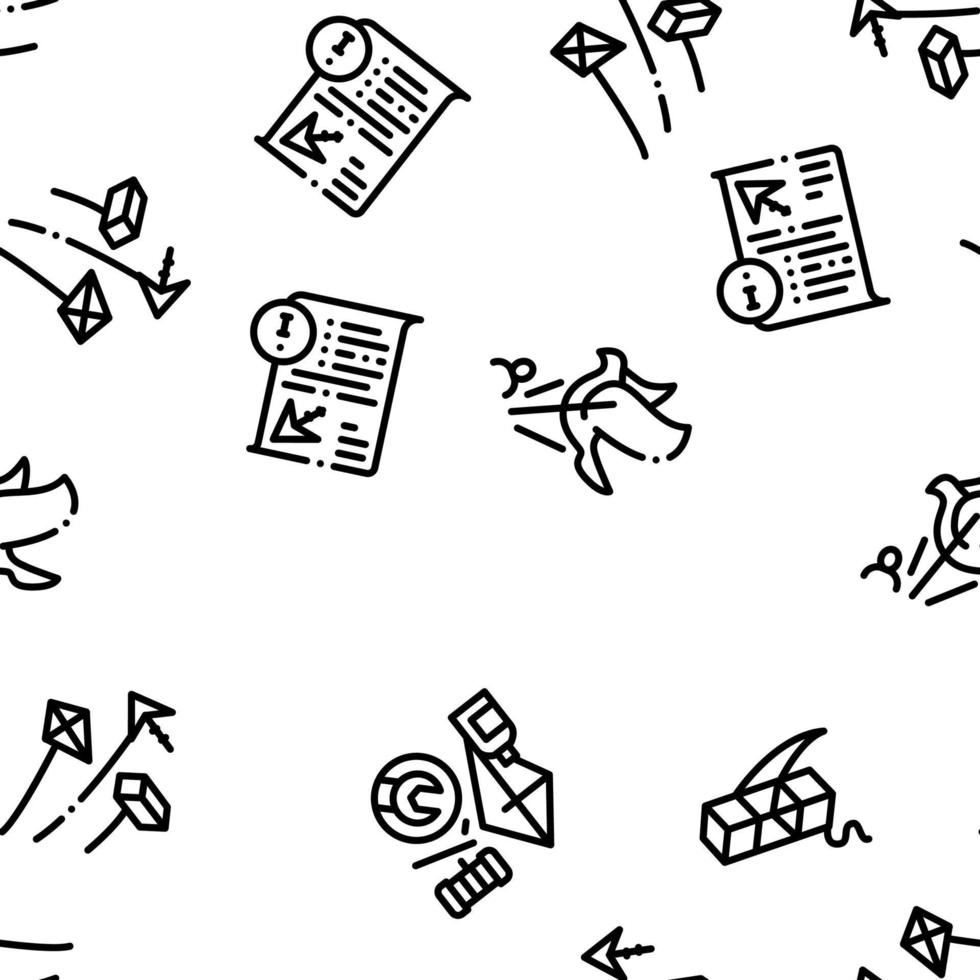 Kite Flying Air Toy Seamless Pattern Vector