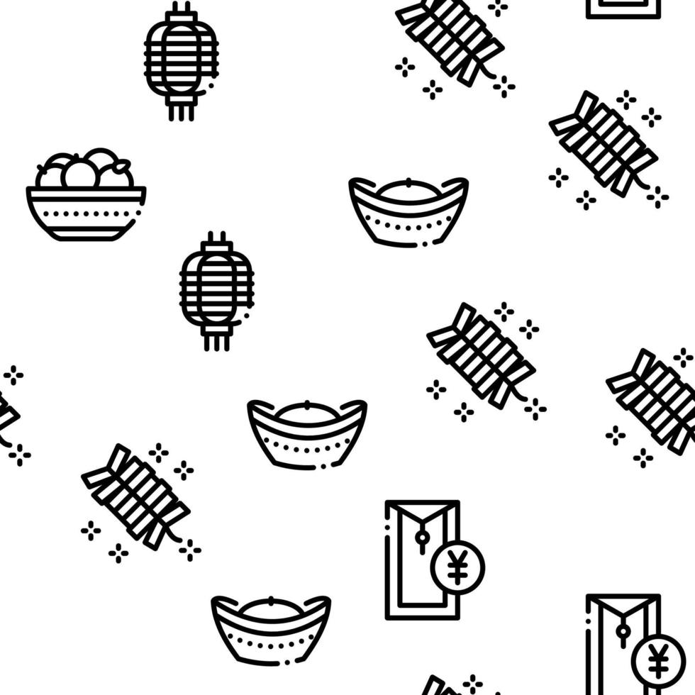 Chinese New Year Feast Seamless Pattern Vector