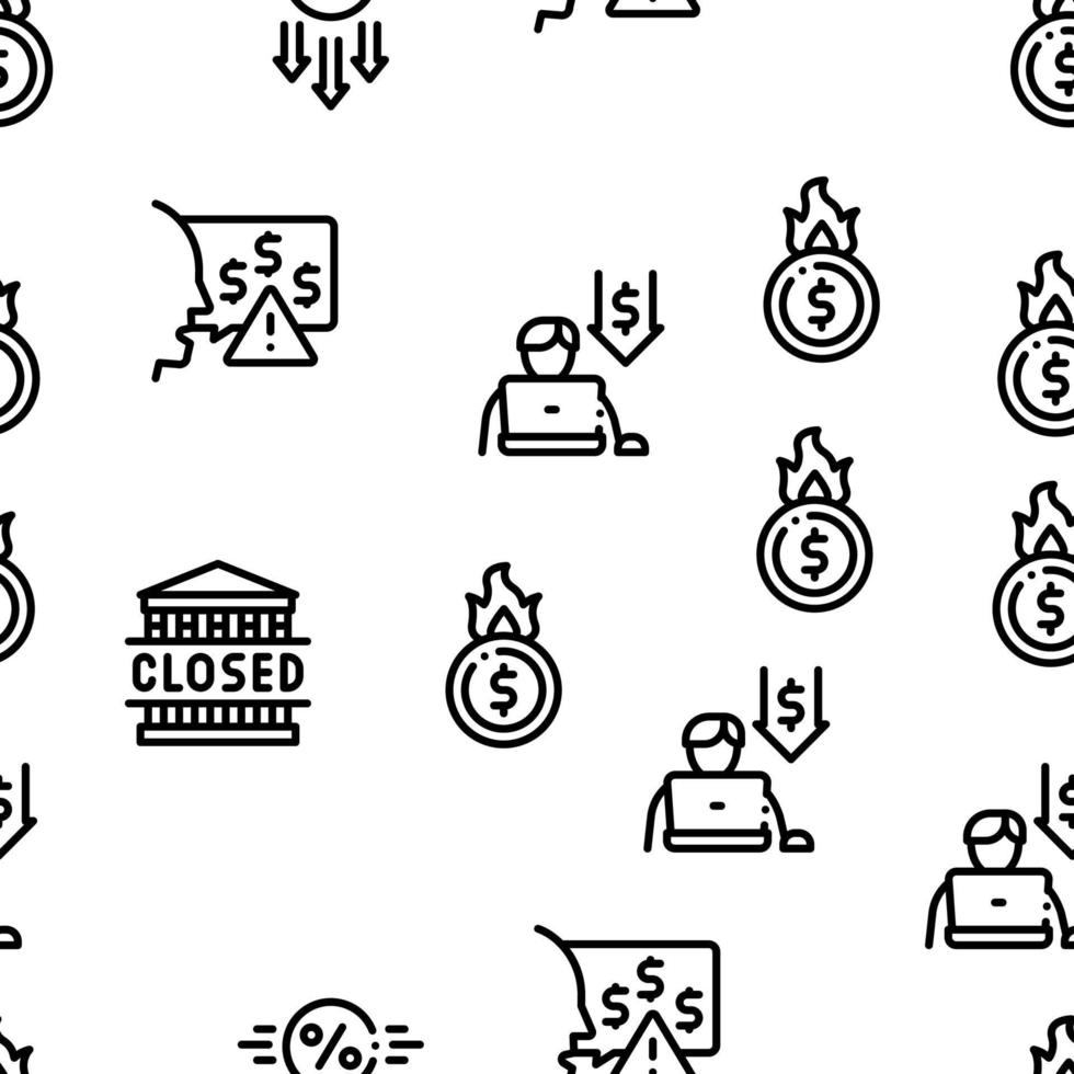 Bankruptcy Business Seamless Pattern Vector