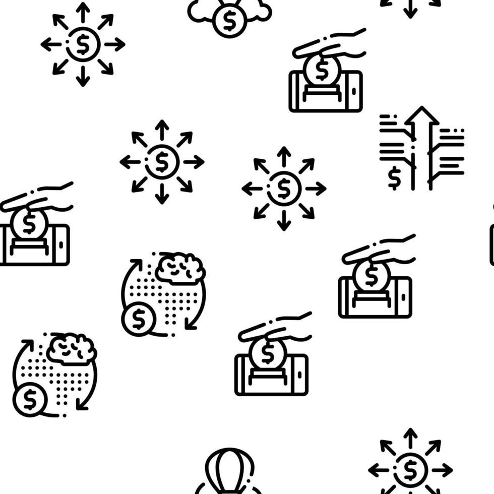 Crowdfunding Business Seamless Pattern Vector