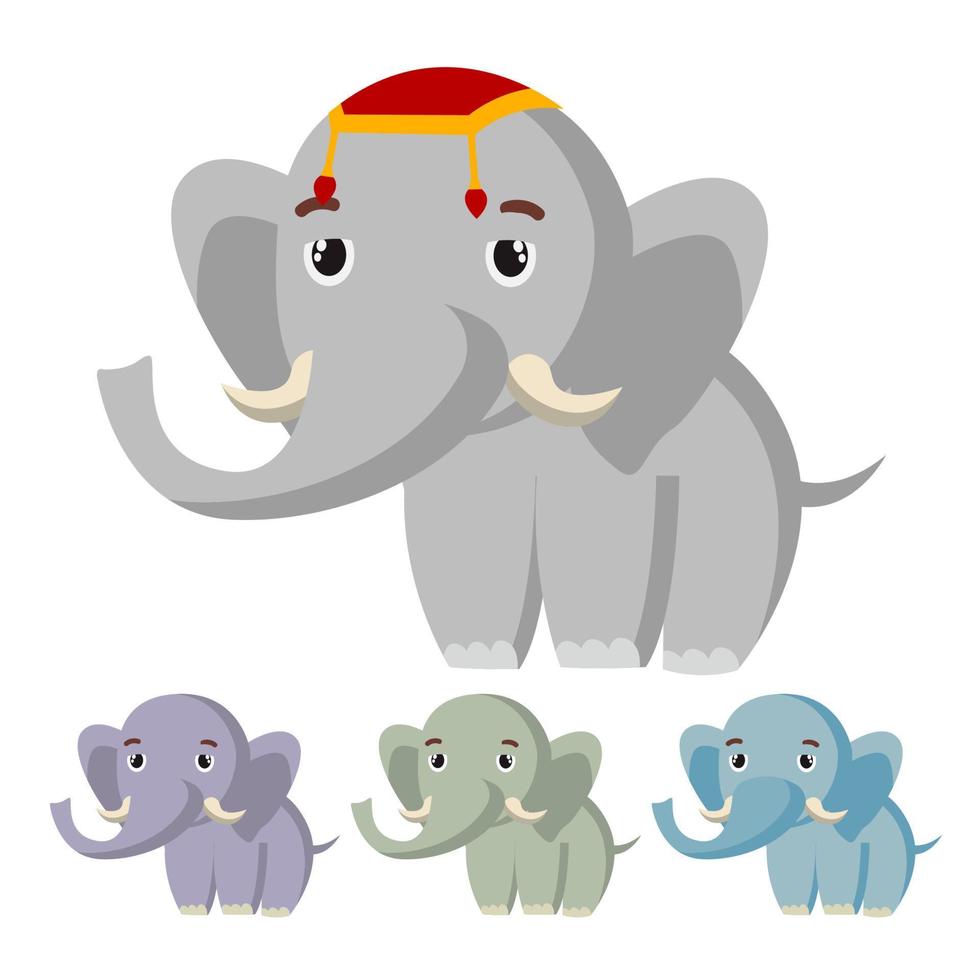 Elephant Vector. Cute African Animal. Circus. Isolated Cartoon Illustration vector