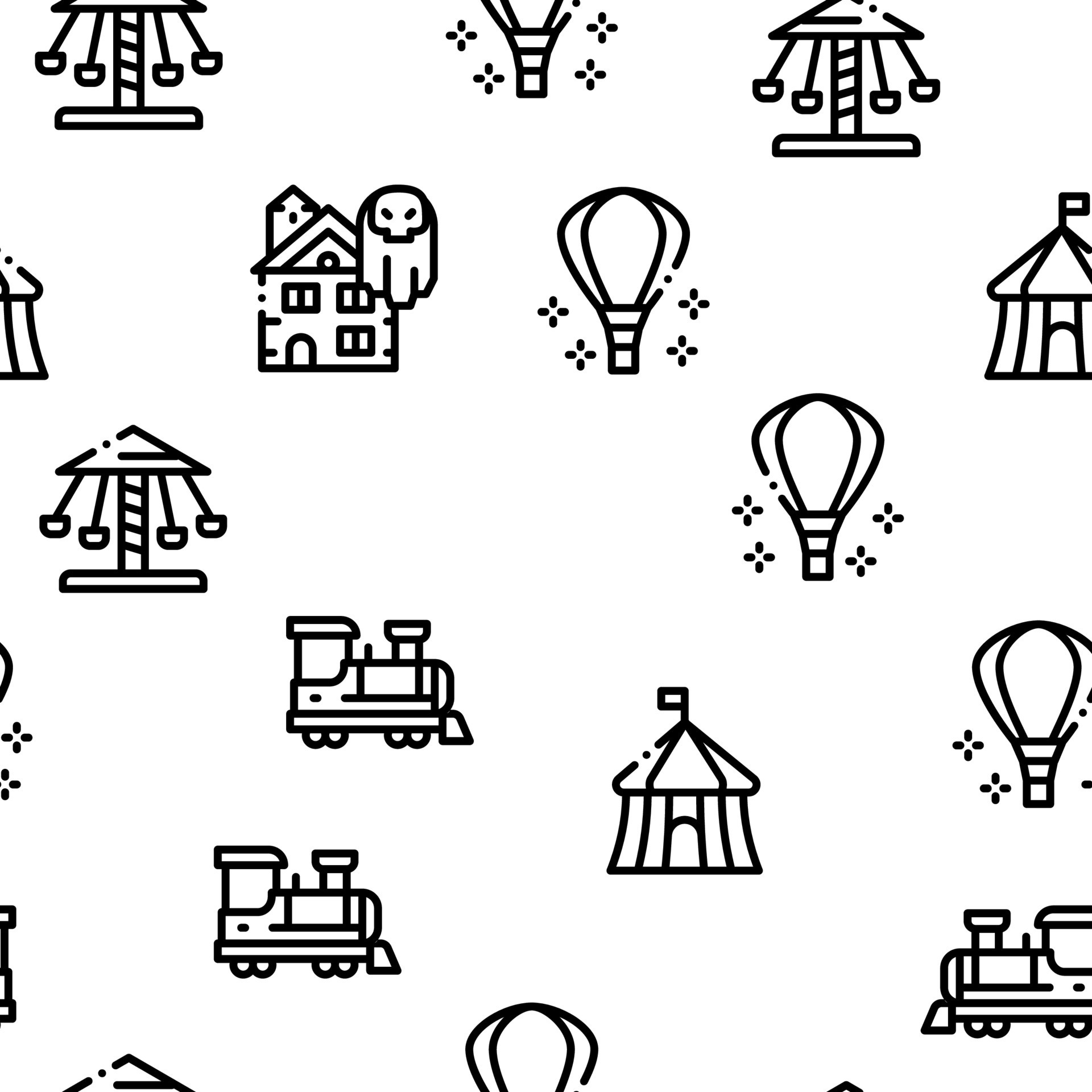 Amusement Park Seamless Pattern Vector 17389272 Vector Art At Vecteezy Amusement Park Seamless Pattern Vector 17389272 Vector Art At Vecteezy