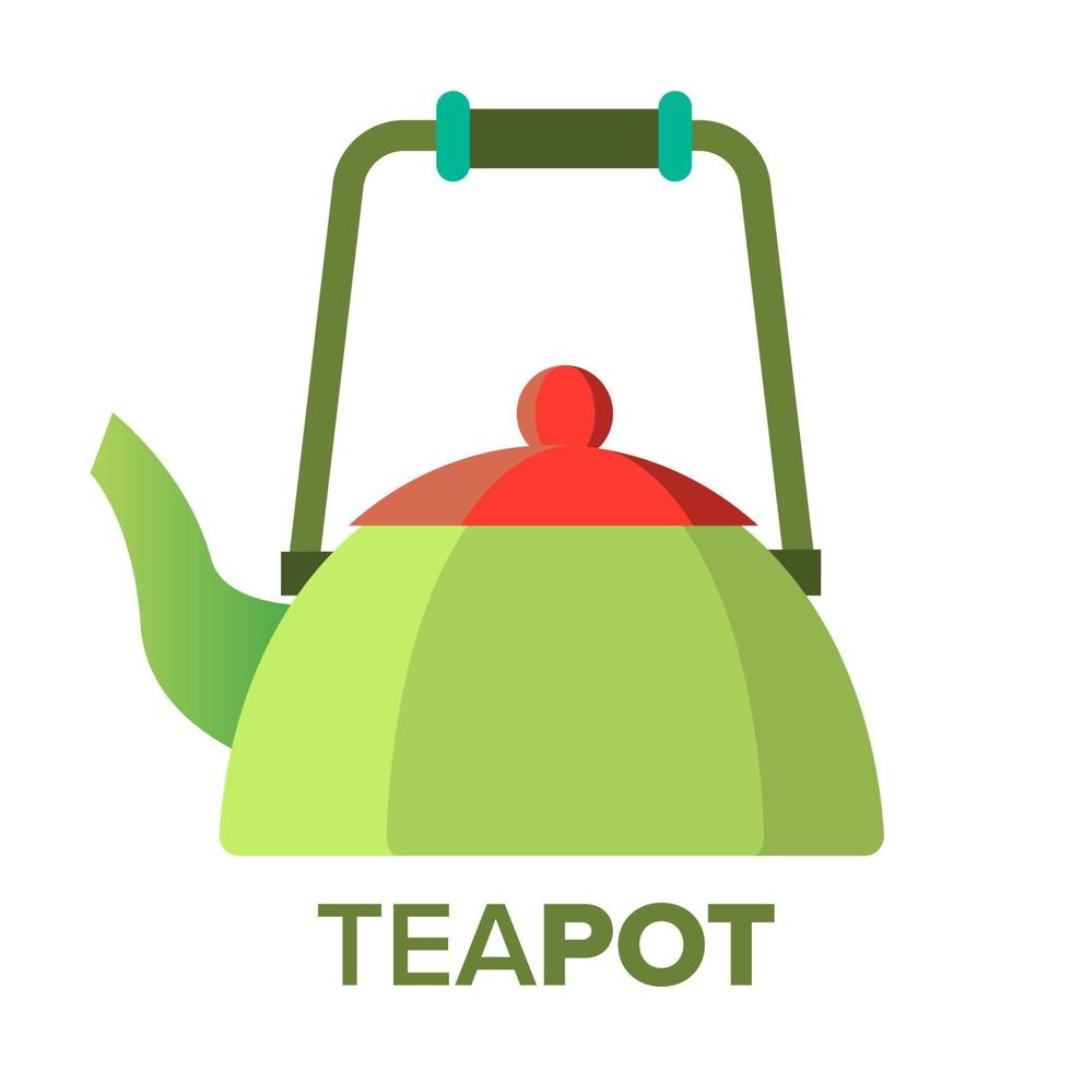 Teapot, Kettle Vector. Tea Ceremony Party Symbol. Metal Or Ceramic. Isolated Flat Cartoon Illustration vector